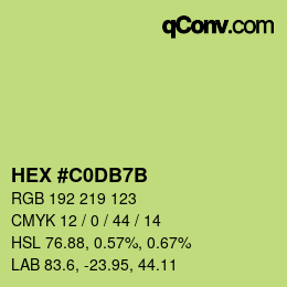 颜色代码: HEX #C0DB7B | qconv.com