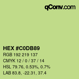 Color code: HEX #C0DB89 | qconv.com
