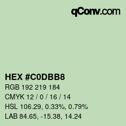 Color code: HEX #C0DBB8 | qconv.com