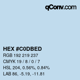 カラーコード: HEX #C0DBED | qconv.com