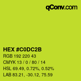 カラーコード: HEX #C0DC2B | qconv.com