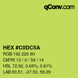 Color code: HEX #C0DC5A | qconv.com
