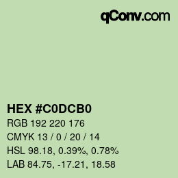 Color code: HEX #C0DCB0 | qconv.com