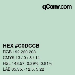 Color code: HEX #C0DCCB | qconv.com