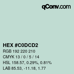 Color code: HEX #C0DCD2 | qconv.com