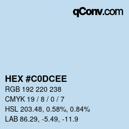 Color code: HEX #C0DCEE | qconv.com