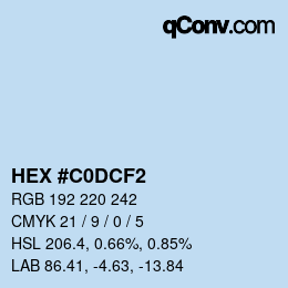 Color code: HEX #C0DCF2 | qconv.com