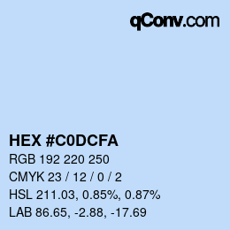 カラーコード: HEX #C0DCFA | qconv.com