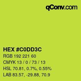 Color code: HEX #C0DD3C | qconv.com