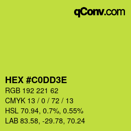 カラーコード: HEX #C0DD3E | qconv.com