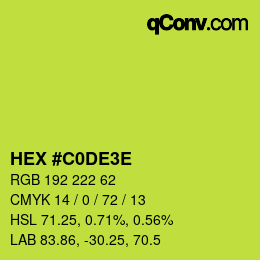 Color code: HEX #C0DE3E | qconv.com