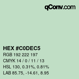 Color code: HEX #C0DEC5 | qconv.com