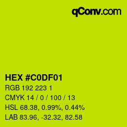 Color code: HEX #C0DF01 | qconv.com