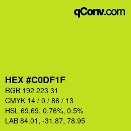 カラーコード: HEX #C0DF1F | qconv.com