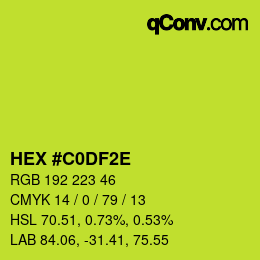 Color code: HEX #C0DF2E | qconv.com