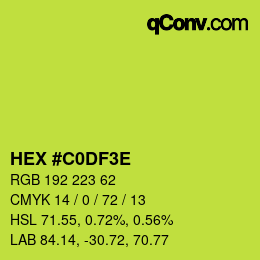 Código de color: HEX #C0DF3E | qconv.com
