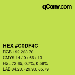 Color code: HEX #C0DF4C | qconv.com