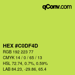 カラーコード: HEX #C0DF4D | qconv.com