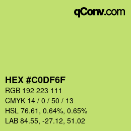 Color code: HEX #C0DF6F | qconv.com