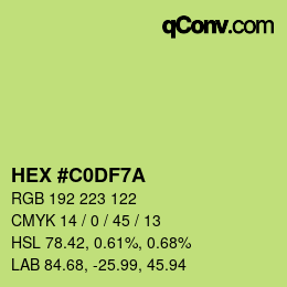 カラーコード: HEX #C0DF7A | qconv.com