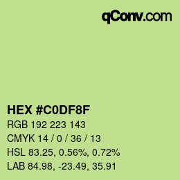 カラーコード: HEX #C0DF8F | qconv.com