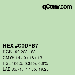 カラーコード: HEX #C0DFB7 | qconv.com