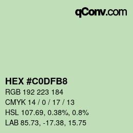 Color code: HEX #C0DFB8 | qconv.com