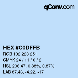 Color code: HEX #C0DFFB | qconv.com