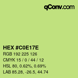 Color code: HEX #C0E17E | qconv.com