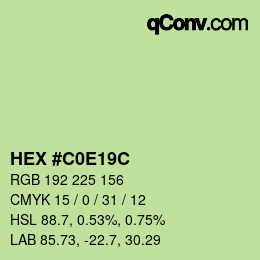 Color code: HEX #C0E19C | qconv.com