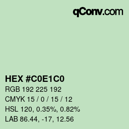 Color code: HEX #C0E1C0 | qconv.com