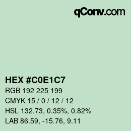 Color code: HEX #C0E1C7 | qconv.com