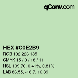 カラーコード: HEX #C0E2B9 | qconv.com
