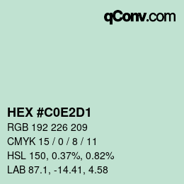 Color code: HEX #C0E2D1 | qconv.com