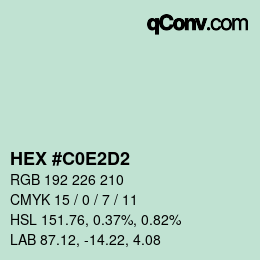 Color code: HEX #C0E2D2 | qconv.com