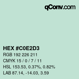カラーコード: HEX #C0E2D3 | qconv.com
