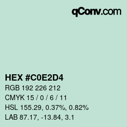 Color code: HEX #C0E2D4 | qconv.com
