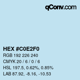 Color code: HEX #C0E2F0 | qconv.com