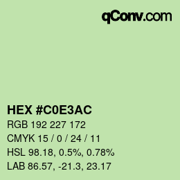 カラーコード: HEX #C0E3AC | qconv.com