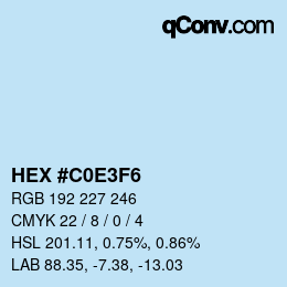 Color code: HEX #C0E3F6 | qconv.com