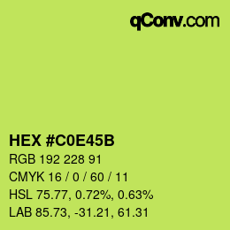 Color code: HEX #C0E45B | qconv.com