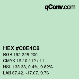 Color code: HEX #C0E4C8 | qconv.com