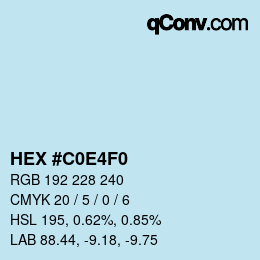 Color code: HEX #C0E4F0 | qconv.com
