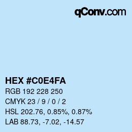 Color code: HEX #C0E4FA | qconv.com