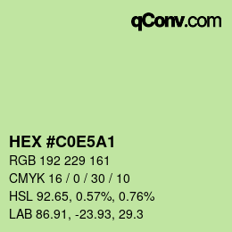 Color code: HEX #C0E5A1 | qconv.com