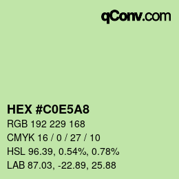 カラーコード: HEX #C0E5A8 | qconv.com