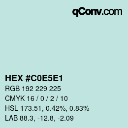 Color code: HEX #C0E5E1 | qconv.com