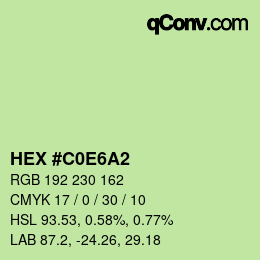 Color code: HEX #C0E6A2 | qconv.com