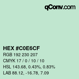 Color code: HEX #C0E6CF | qconv.com