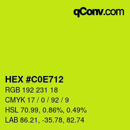 Color code: HEX #C0E712 | qconv.com